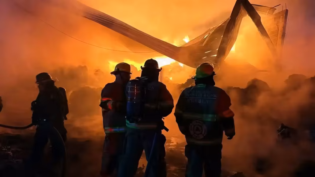elementos-de-proteccion-civil-combaten-un-incendio-en-una-bodega-de-reciclaje-en-puebla